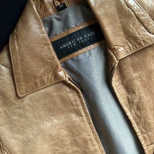 Vintage Tan 90’s Distressed Leather Jacket